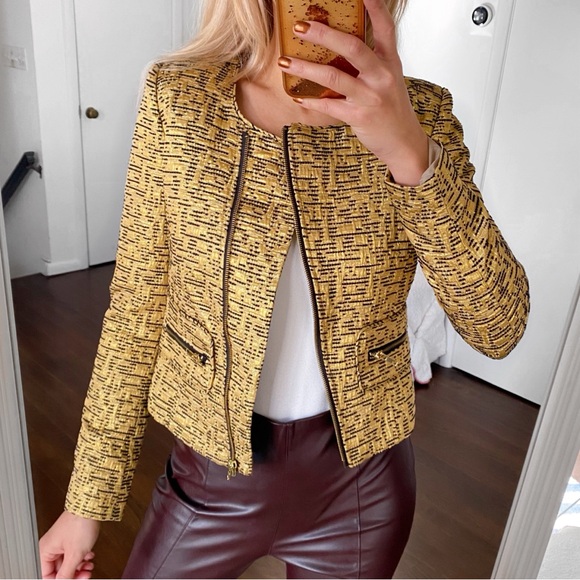⭐️ MANGO GOLD BLACK METALLIC BLAZER JACKET! - Picture 5 of 14